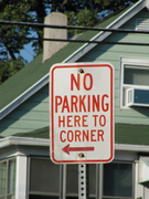 No Parking Here to Corner <---