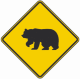Bear Crossing Road Sign