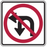 No Left or U Turn Symbol