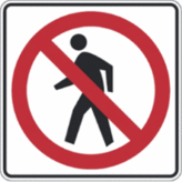 No Pedestrian Crossing Symbol